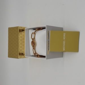 Michael Kors Fashion Rose Gold Brass Chain Bracelet NWT